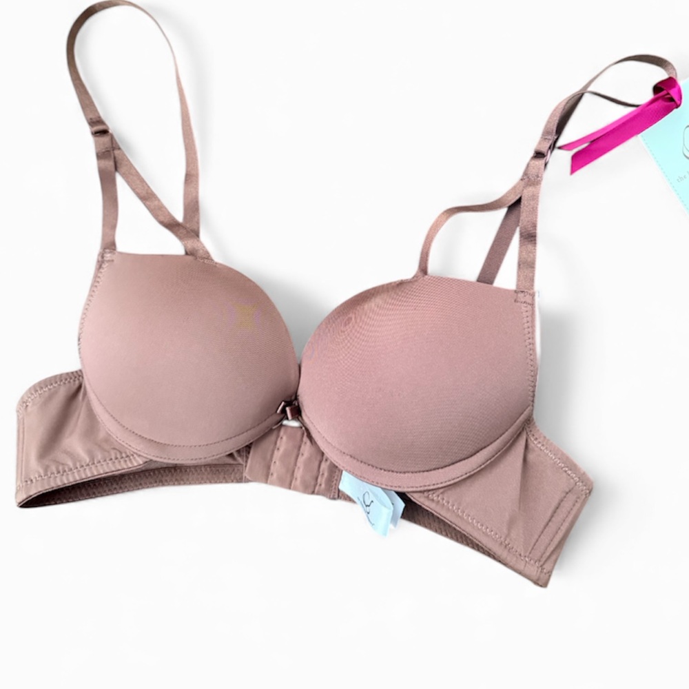 THE LITTLE BRA COMPANY Sophie Brown Push Up Bra Size 34 A BRAND NEW Great Gift!